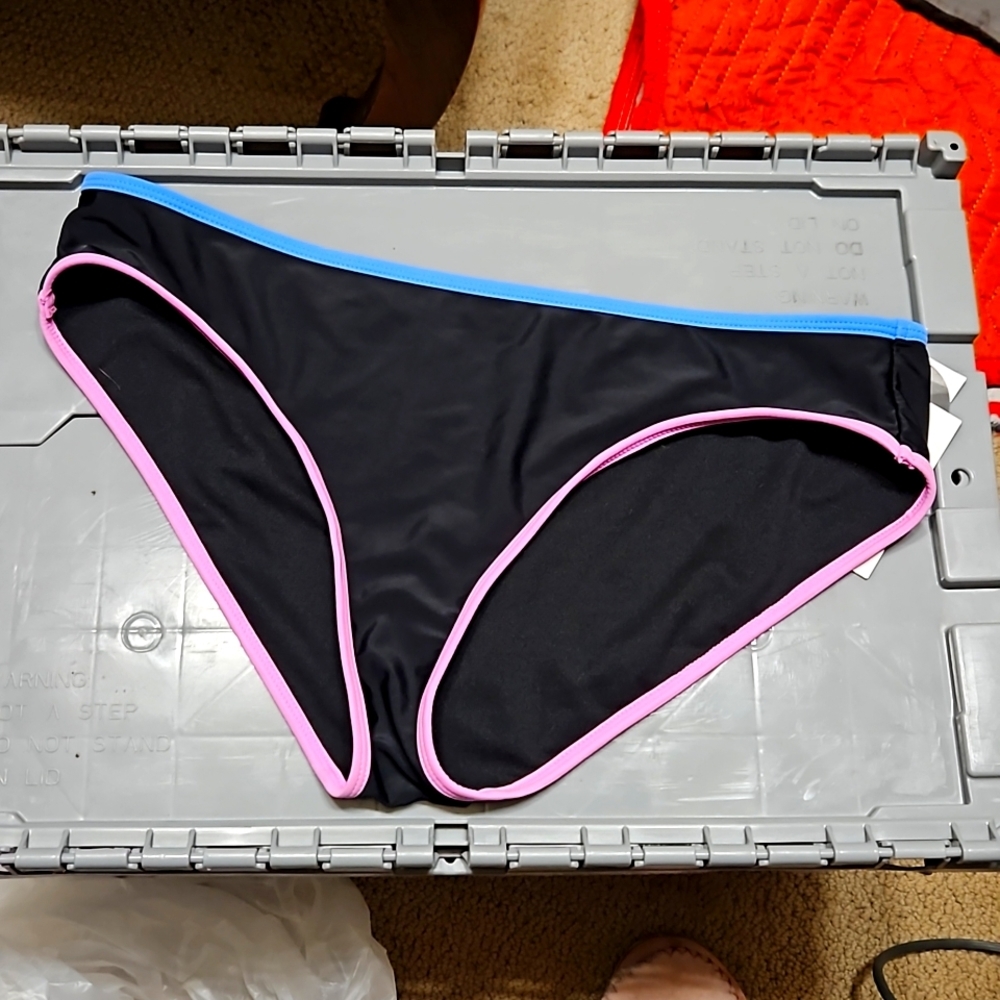 No boundaries Black Neon Trimed Swim Bottoms